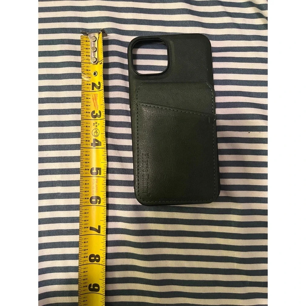 Pierre Shann iPhone 13 Case Leather Magnetic Wallet Green iPhone 13 Case